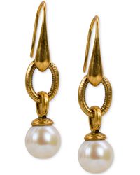 Patricia Nash - Gold-tone Imitation Pearl Drop Earrings - Lyst