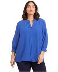 Avenue - Plus Size Pintuck Popover Top - Lyst