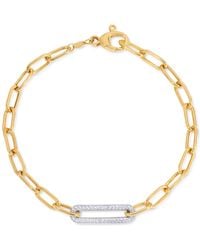 Macy's - Diamond Bar Paperclip Link Chain Bracelet (1/5 Ct. T.w. - Lyst