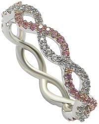SUZY LEVIAN NEW YORK - Sapphire & Lab-grown White Sapphire Infinity Twisted Eternity Band Ring - Lyst