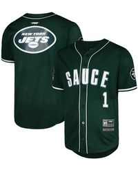 Pro Standard - Ahmad Sauce Gardner New York Jets Mesh Baseball Button-up T-shirt - Lyst