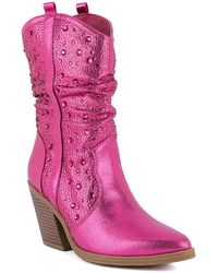 Sugar - Kassandra 2 Narrow Calf Embellished Western Boots - Lyst
