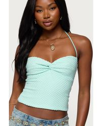 Edikted - Zoee Twisted Textured Halter Top - Lyst