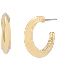 Steve Madden - Rhodium Boho Chubby Hoop Earrings - Lyst