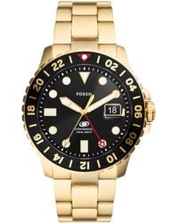 Fossil - Blue Gmt Stainless Steel Watch - Lyst