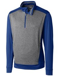 Cutter & Buck Big & Tall Replay Half Zip Sweatshirt - Blue