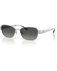 Tory Burch - 55Mm Gradient Polarized Rectangular Sunglasses - Lyst