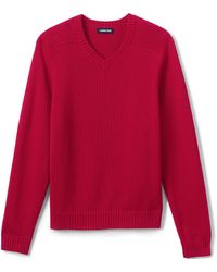 Lands' End - School Uniform Cotton Modal V-neck Sweater - Lyst