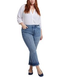 NYDJ - Plus Size Marilyn Ankle Straight Pull On Jeans - Lyst