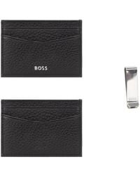 BOSS - Leather Cardholder And Money Clip - Lyst