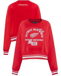 Pro Standard - Detroit Wings Area Code Cropped Pullover Sweatshirt - Lyst