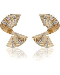 BCBGeneration - Sculpted Fan Crystal Earrings - Lyst