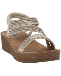 Gc Shoes - Ruby Embellished Cross Strap Wedge Sandals - Lyst
