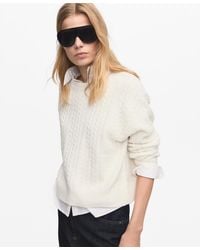 Mango - Braided Knitted Sweater - Lyst
