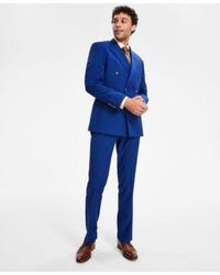 Tayion Collection - Classic Fit Solid Vested Double Breasted Suit Separates - Lyst