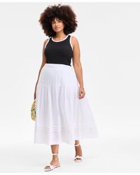 On 34th - Trendy Plus Size Tiered Midi Skirt - Lyst