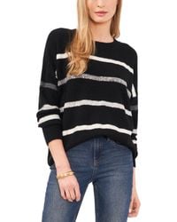Vince Camuto - Cozy Crewneck Sequin-stripe Long-sleeve Sweater - Lyst