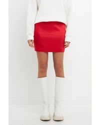 Grey Lab - Solid Satin Fit Mini Skirt - Lyst