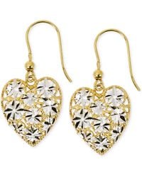 Giani Bernini - Openwork Filigree Heart Drop Earrings In Sterling Silver & 18k Gold-plate, Created For Macy's - Lyst