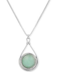 Lucky Brand - Tone Round Stone Reversible 32" Pendant Necklace - Lyst