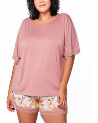 iCollection - Plus Size 2pc. Soft Pajama Set Trimmed - Lyst
