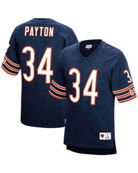 Mitchell & Ness Walter Payton Navy Chicago Bears Retired Player Name And Number Acid Wash Top - Blue
