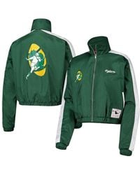 Mitchell & Ness - Bay Packers Nylon Cropped Full-zip Jacket - Lyst