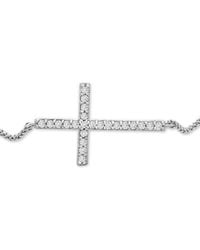 Wrapped in Love ? Diamond Sideways Cross Bolo Bracelet (1/6 Ct. T.w.) In 14k White Gold, Created For Macy's - Multicolor