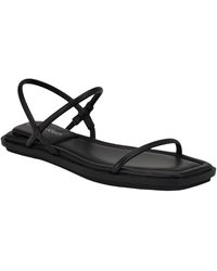 Calvin Klein - Prue Sqaure Toe Strappy Flat Sandals - Lyst