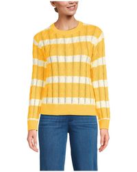 Lands' End - Drifter Cable Pointelle Stitch Sweater - Lyst