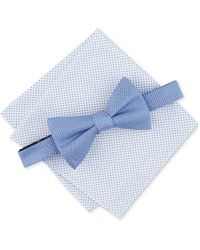 Alfani - Minetta Solid Bow Tie & Textured Pocket Square Set - Lyst
