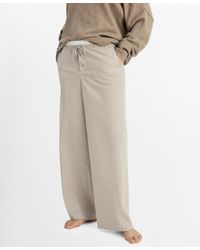 Mango - Elastic Detail Striped Pajama Pants - Lyst
