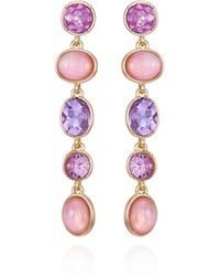 Tahari - Tone Lilac Violet Glass Stone Linear Dangle Drop Earrings - Lyst