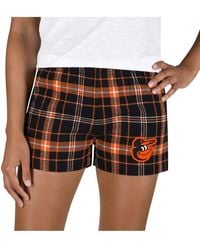 Concepts Sport - Black/orange Baltimore Orioles Ultimate Flannel Shorts - Lyst