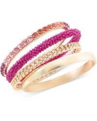 INC International Concepts - Gold-tone 4-pc. Set Color Stone & Bead Bangle Bracelets - Lyst
