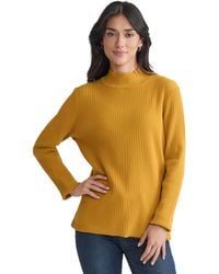 Jones New York - Sutton Ribbed Mock-neck Long-sleeve Sweater - Lyst