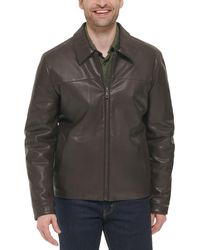 Cole Haan - Faux Leather Shirt Jacket - Lyst