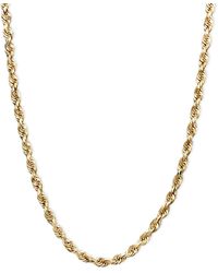 Macy's - 14k Gold Necklace, 20" Rope Chain (1-3/4mm) - Lyst
