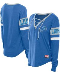 KTZ - Detroit Lions Throwback Lace-up Long-sleeve T-shirt - Lyst