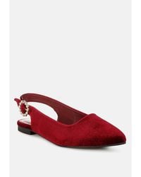 LONDON RAG - Dolan Velvet Slingback Flat Sandals - Lyst
