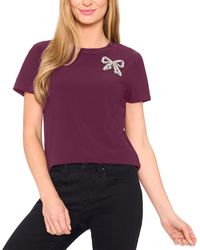 Cece - Embellished Bow Tee - Lyst