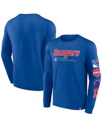 Fanatics - Branded Blue New York Rangers Strike The Goal Long Sleeve T-shirt - Lyst