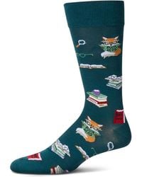 Memoi - Book Nerd Crew Socks - Lyst