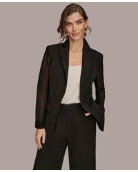 Donna Karan - Open Front Long Sleeve Jacket - Lyst