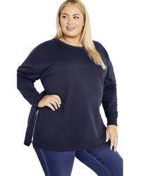 Avenue - Plus Size Jade Longline Zip Top - Lyst