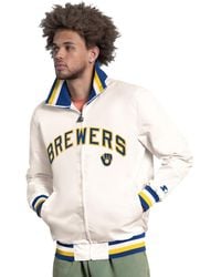 Starter - White Milwaukee Brewers The Captain Cooperstown Logo Full-zip Varsity Jacket - Lyst