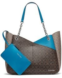 Calvin Klein - Zoe Signature Chain Tote Bag - Lyst