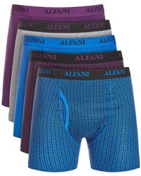 Alfani 5-pk. Moisture-wicking Boxer Briefs, Created For Macy's - Blue