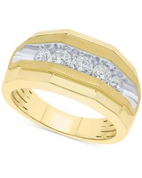 Macy's Diamond Channel-set Band (1 Ct. T.w.) In 10k Gold - Metallic