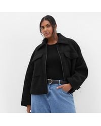 City Chic - Plus Size Boucle Zip Front Jacket - Lyst